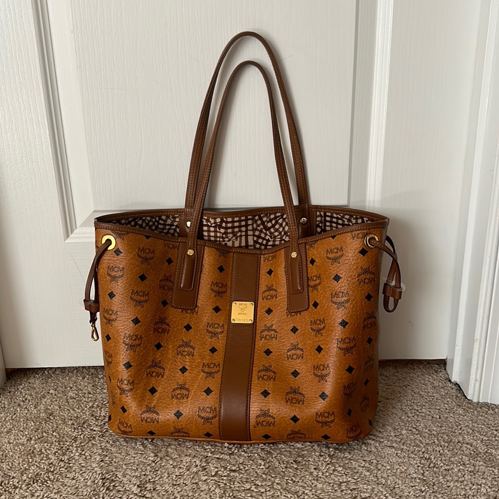 MCM Medium Coated Canvas Visetos Tote Bag